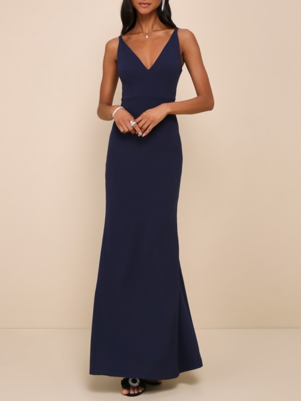 Lulus Melora Navy Blue Sleeveless Maxi Dress - Size M